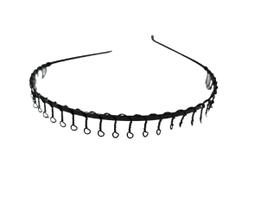 1 Tiara De Ferro Arco Metal Preto 14Cm Masculino/ Feminino