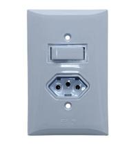 1 Tomada 10a 3p + 1 Interruptor Paralelo Flp Paris 1421110