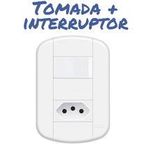 1 Tomada 2p+t 20a 250v + 1 Interruptor Simples - Fame Blanc