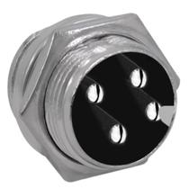 1 tomada conector mike plugue multipolar macho - 4 vias