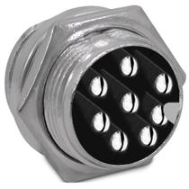 1 tomada conector mike plugue multipolar macho - 8 vias