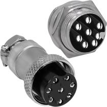 1 tomada conector mike plugue multipolar macho fêmea 8 vias