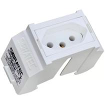 1 Tomada Para Trilho Din 2p+t 10a 250v Padrão Brasil