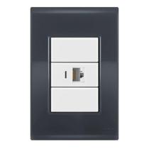 1 Tomada Telefone Rj11 - Tramontina Liz Grafite / Branco 1 Tomada Telefone Rj11 - Tramontina Liz Grafite / Branco