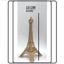1 torre eiffel com 13 cm de altura dourada - miniatura p/ decoração - infodecor