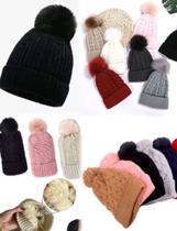 1 Touca Gorro Lã Pompom Juvenil Infantil Adulto serve 6 a 16 anos Unissex
