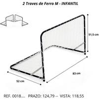 1 Trave De Futebol De Ferro M Infantil Golzinho Haste 83x51cm