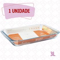 1 Travessa Retangular Grande 3L Panqueca Lasanheira Bolo