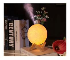 1 Umidificador Lua Abajur Cheia 3d 880ml Luminária 3 Cores