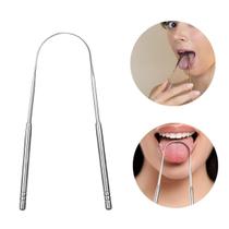 1 Un Raspador Limpador Língua Aço Inoxidável Evita Mau Hálito