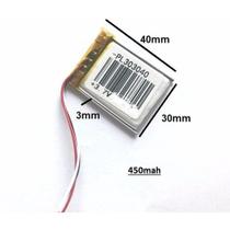 1 Unidade 303040 C/3 Fios 3,7v 450mah 3mm X 30mm X 40mm - 1 Unidade 303040 C/3 Fios 3,7v 450mah 3mm X 30mm X 40mm -