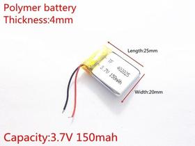 1 Unidade 402025 3,7v 2 Fios 4mm X 20mm X 25mm Com 150mah -