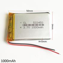 1 Unidade 503450 3,7v Com 2 Fios 1000mah 5mm X 34mm X 50mm
