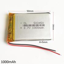 1 Unidade 503450 3,7v Com 2 Fios 1000mah 5mm X 34mm X 50mm