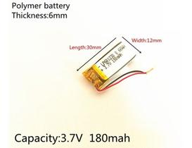 1 Unidade 601230 3,7v Com 2 Fios 180mah 6mm X 12mm X 30mm - 1 Unidade 601230 3,7v Com 2 Fios 180mah 6mm X 12mm X 30mm -