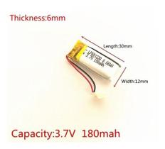 1 Unidade 601230 3,7v Com 2 Fios 180mah 6mm X 12mm X 30mm 1 Unidade 601230 3,7v Com 2 Fios 180mah 6mm X 12mm X 30mm