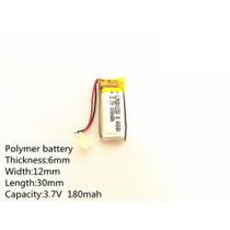 1 Unidade 601230 3,7v Com 2 Fios 180mah 6mm X 12mm X 30mm 1 Unidade 601230 3,7v Com 2 Fios 180mah 6mm X 12mm X 30mm