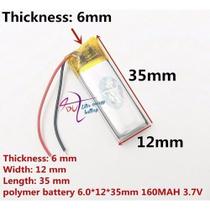 1 Unidade 601235 3,7v 160mah 6mm X 12mm X 35mm 2 Fios -