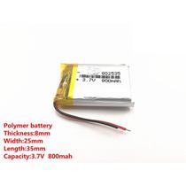 1 Unidade 802535 3,7v 800mah 8mm X 25mm X35 Mm Com 2 Fios