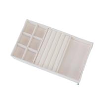 1 unidade, bandeja de joias para caixa de joias flocada, cor: bege