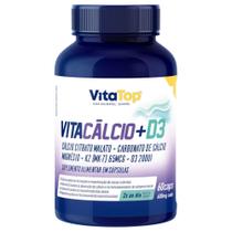 1 Unidade Cálcio + Magnésio + K2 + Vitamina D VitaCálcio + D3 60 Cápsulas VitaTop