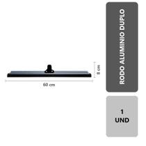 1 Unidade Rodo Para Limpeza De Alumínio Eva Duplo 60Cm Puxa E Seca Banheiro Multiuso Sem Cabo