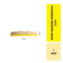 1 Unidade Rodo Para Limpeza De Madeira Eva Duplo 30Cm Puxa E Seca Banheiro Multiuso Sem Cabo