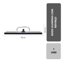 1 Unidade Rodo Para Limpeza Grande De Alumínio Multiuso Com Reforço Eva Duplo 60 Cm Puxa e Seca Banheiro Sem Cabo