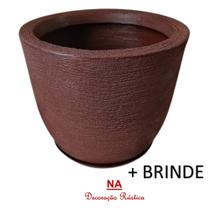 1 vaso de polietileno redondo escovado flor planta marromdecoração jardim 36,5 x 31 cm 1 vaso de polietileno redondo escovado flor planta marromdecoração jardim 36,5 x 31 cm