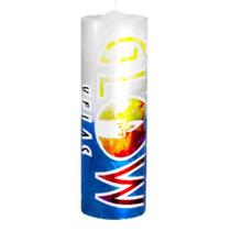 1 Vela De 7 Dias Branca e Azul 100% Parafina Pura 260g