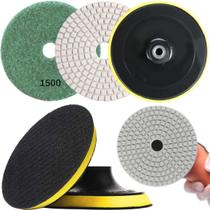 1 X Lixa 4 Pol. 100mm Diamantada + 1 Disco Prato Suporte Grão Polir Lixadeira Granito Mármore KaQi