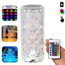 10 Abajur Led Touch Luminaria Cristal Usb Controle 16 Cores 10 Abajur Led Touch Luminaria Cristal Usb Controle 16 Cores