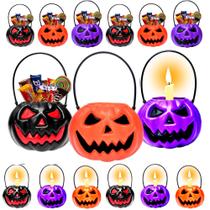 10 Abóboras Coloridas Festa Bruxas Halloween Sacola Surpresa e Decoração de Mesa