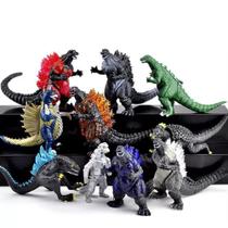 10 Action Figures Bonecos Godzilla Turma Vilões Raro Coleção