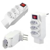 10 Adaptador de Tomada 4 Saídas Interruptor Pino Bejamim T