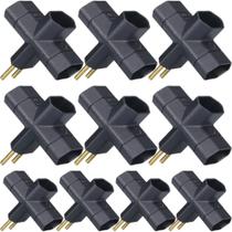 10 Adaptador De Tomada Tipo T Benjamin 2 Pinos 110/220V ADP1-21