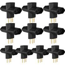 10 Adaptador Tomada Tipo T Benjamin 3 Pinos 110/220V ADP2-34