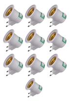 10 Adaptadores Bocal Lâmpada Tomada Liga / Desliga Branco 10 Adaptadores Bocal Lâmpada Tomada Liga / Desliga Branco