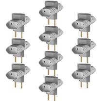 10 Adaptadores Tomada Benjamim Tipo T 3 Saída 10A-250V Ilumi