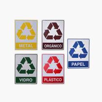 10 - Adesivos para Lixeiras - Coleta Seletiva Reciclável + Orgânico -10 uni