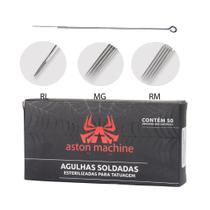 10 Agulha Soldada Aston Tattoo Tatuagem Maquina Bobina Traço Pintura