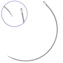 10 Agulhas Curva Manual Costurar Reparar Couro Tapete Reparação Fio Encerado 10cm Furo Olho 8x1mm