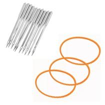 10 Agulhas DCx Overlock Interlock Nº11/75 Maquina Costura Industrial + kit correias overloque - fox