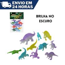 10 Animais Jurássicos Brilha no Escuro Dinossauros Brinquedo