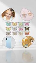10 Apliques Borboleta Acrílico Brilhante Variados