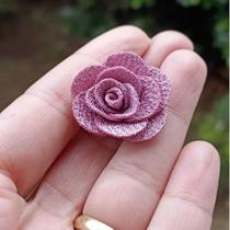 10 Apliques: Flor de Poliester 2,5cm