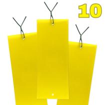 10 Armadilha Amarela Adesiva Cigarrinha do Milho 25x10 Yellow Trap Pró Para Captura de Insetos