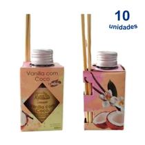 10 Aromatizador Ambiente de Vanilla com Coco Difusor Vareta Perfume Casa 100ml Luz Aroma - Envio Já