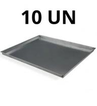 10 Assadeiras Forma Lisa Pão Francês Forno Turbo Aluminio