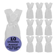 10 Avental Descartável BRANCO Sem Manga Gramatura 30gr